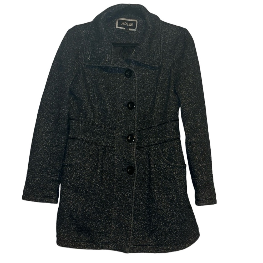 Apt 9 size small women’s dress coat black with white flecks feminine details